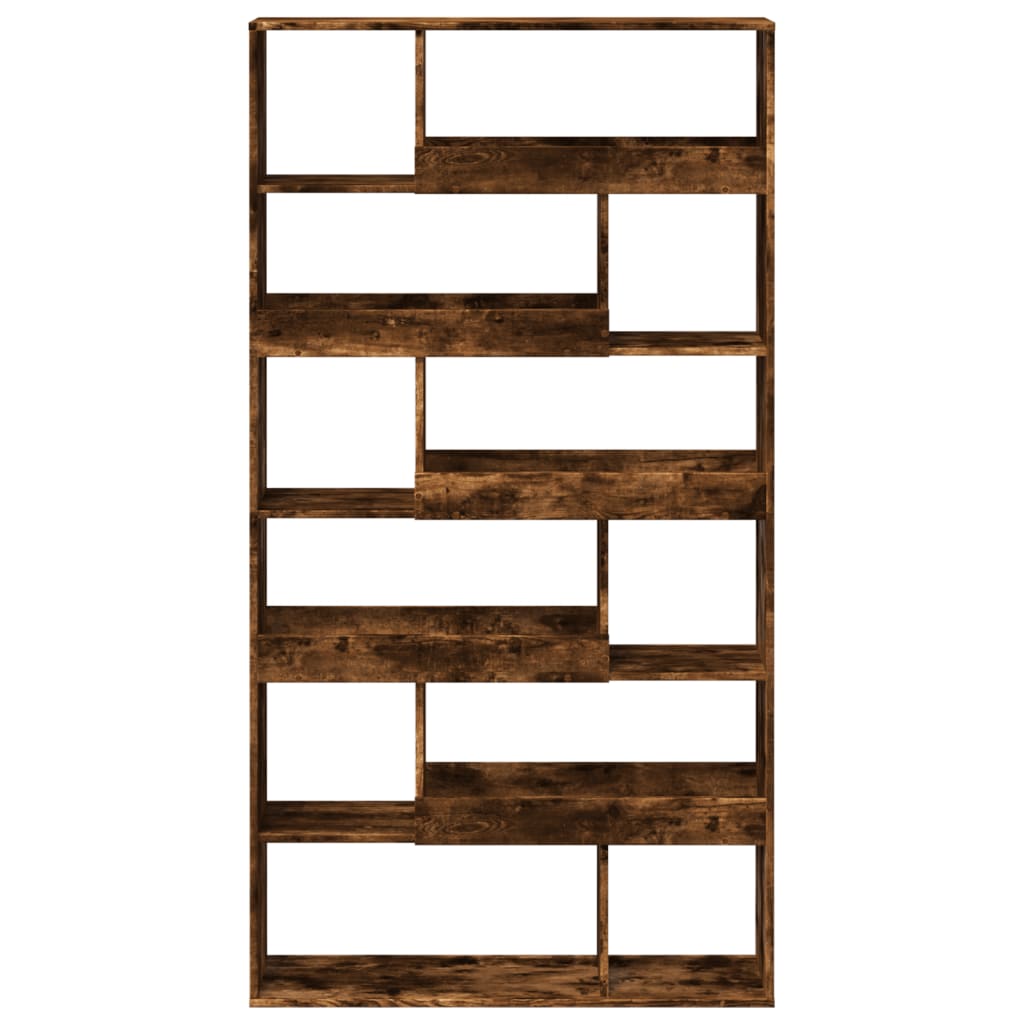 Bibliothèque chêne fumé 100x33x187,5 cm bois d'ingénierie - XIOS