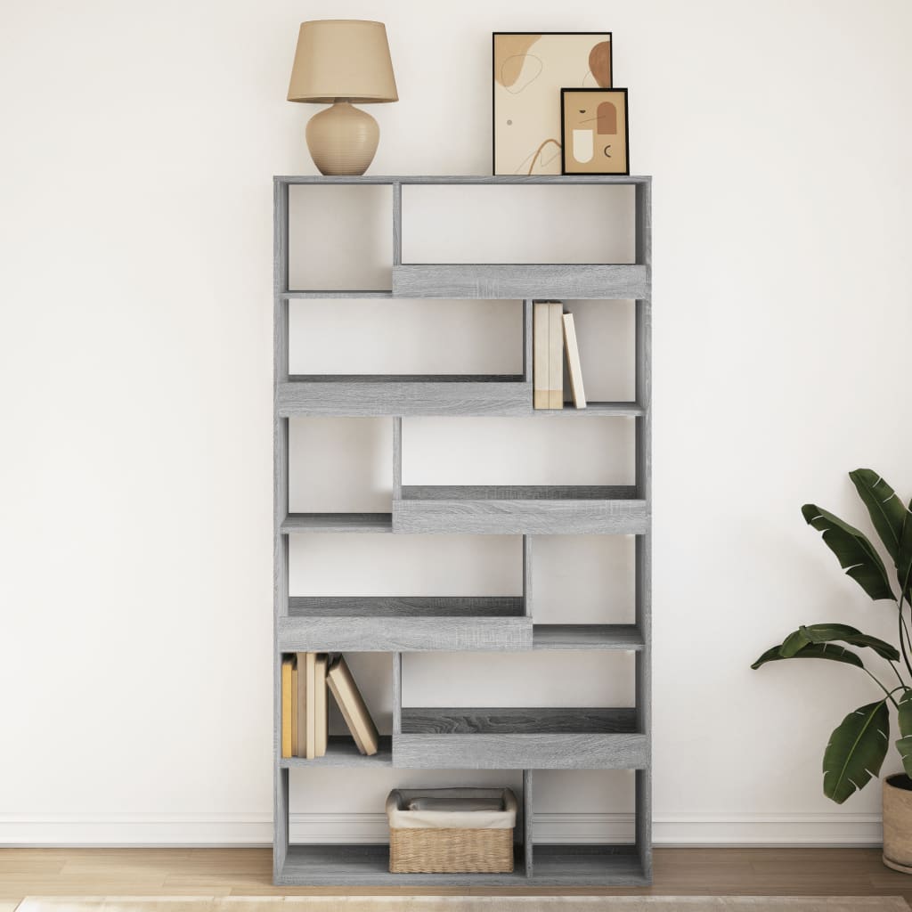 Bibliothèque sonoma gris 100x33x187,5 cm bois d'ingénierie - XIOS