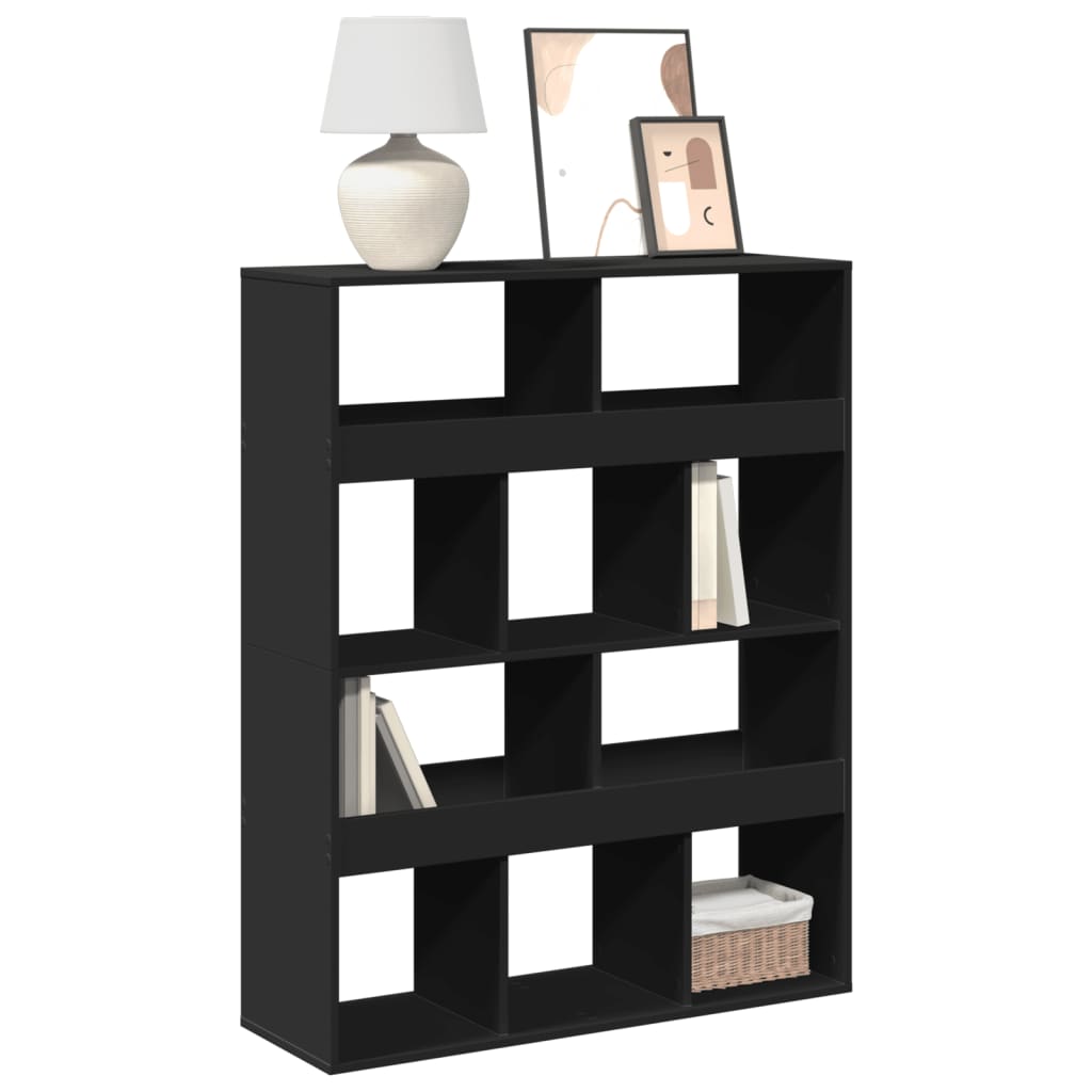 Bibliothèque noir 100x33x125,5 cm bois d'ingénierie - XIOS