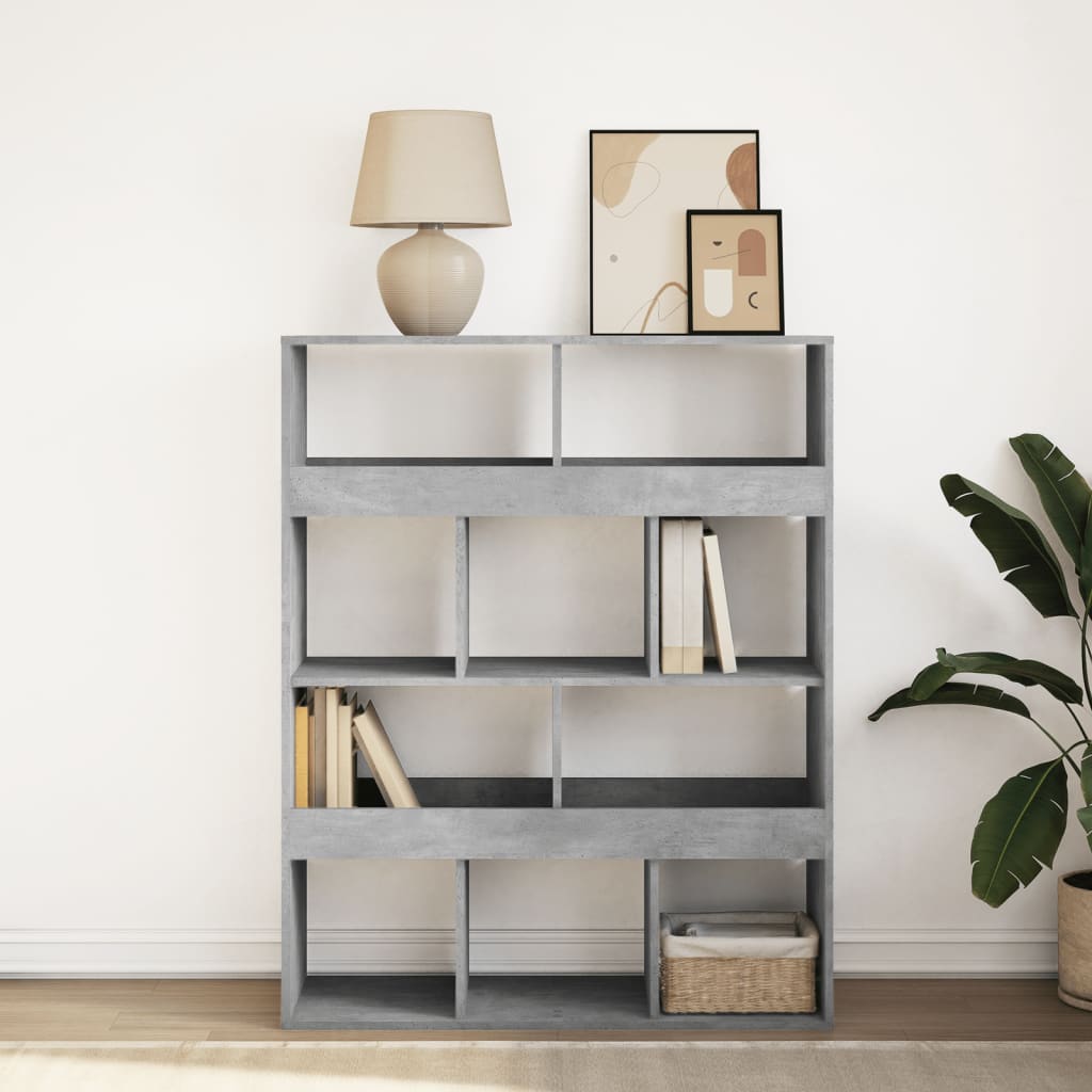 Bibliothèque gris béton 100x33x125,5 cm bois d'ingénierie - XIOS
