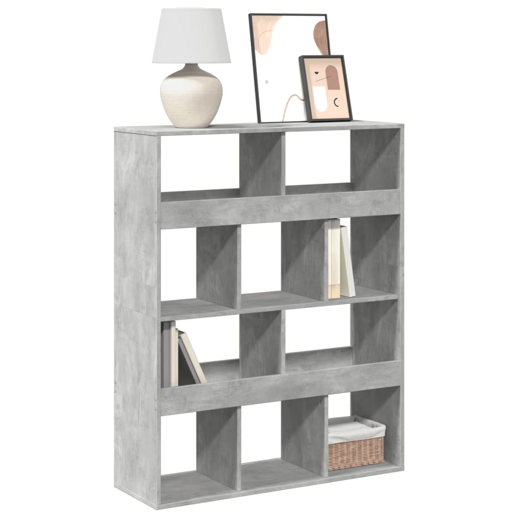 Bibliothèque gris béton 100x33x125,5 cm bois d'ingénierie - XIOS