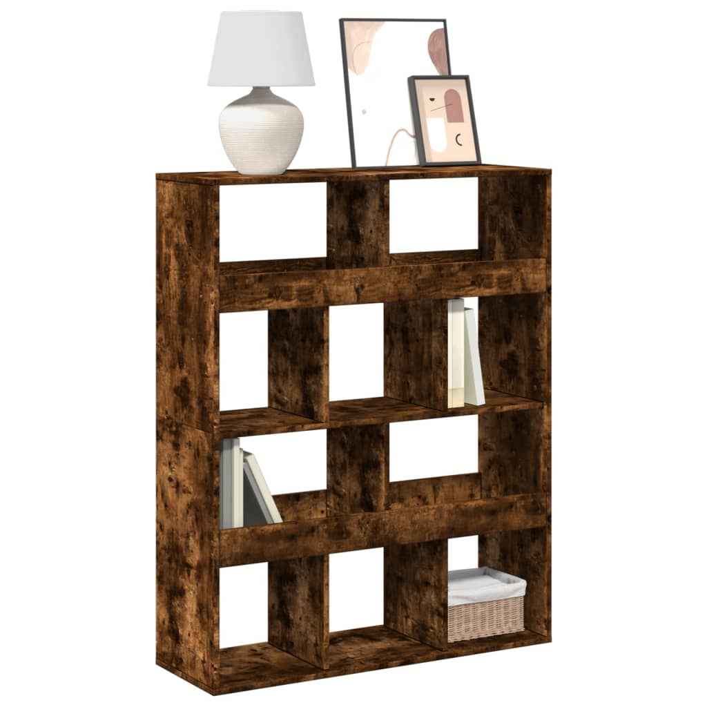 Bibliothèque chêne fumé 100x33x125,5 cm bois d'ingénierie - XIOS