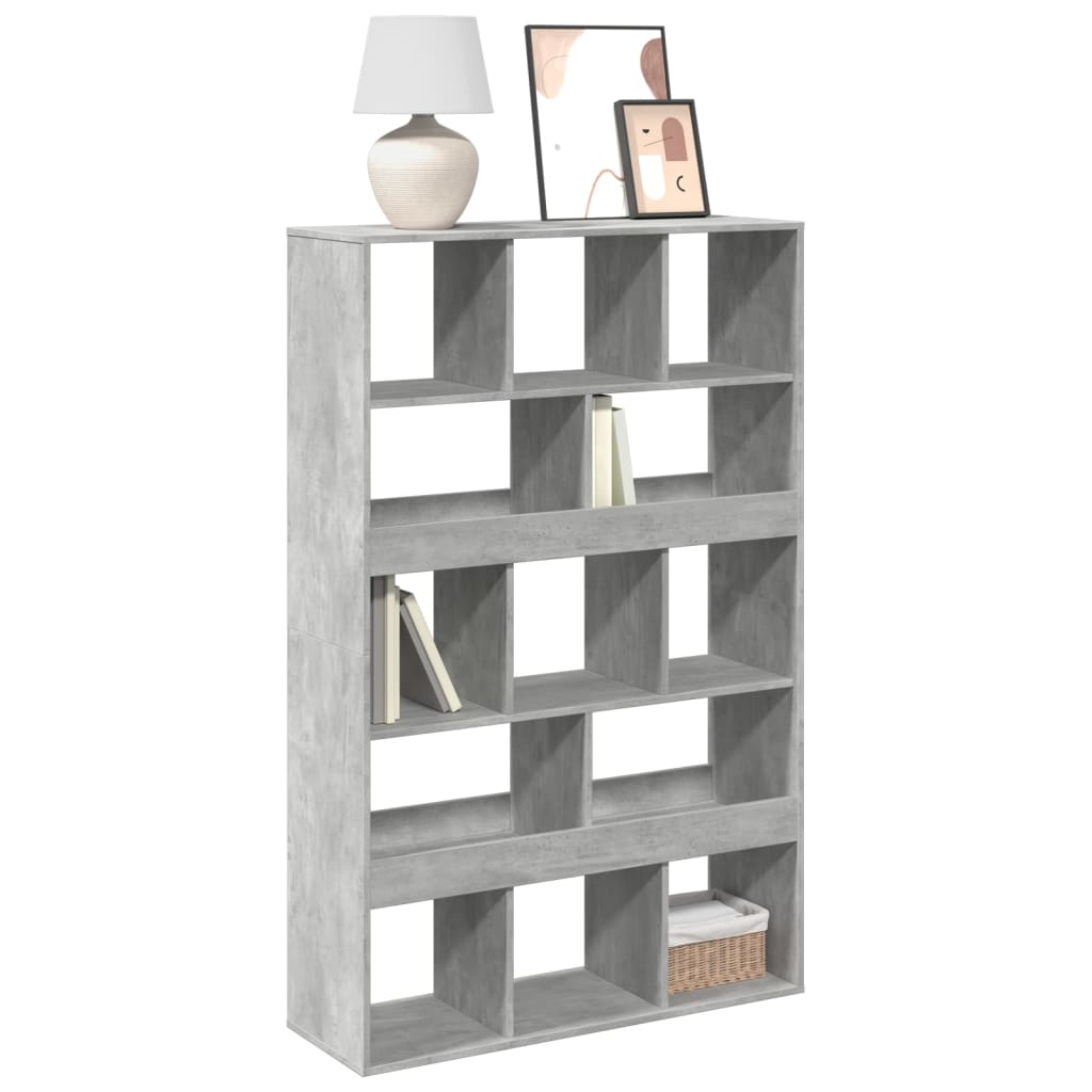 Bibliothèque gris béton 100x33x156,5 cm bois d'ingénierie - XIOS