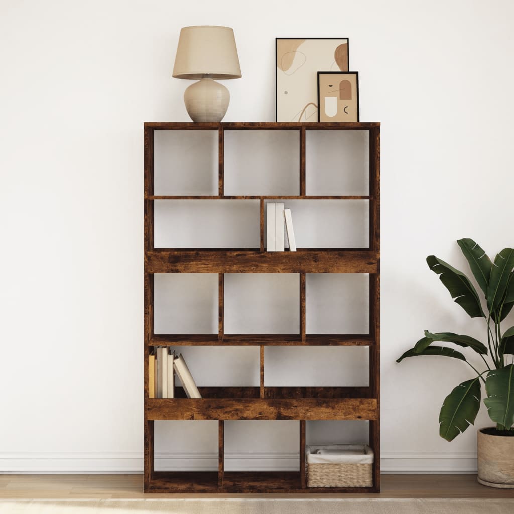 Bibliothèque chêne fumé 100x33x156,5 cm bois d'ingénierie - XIOS