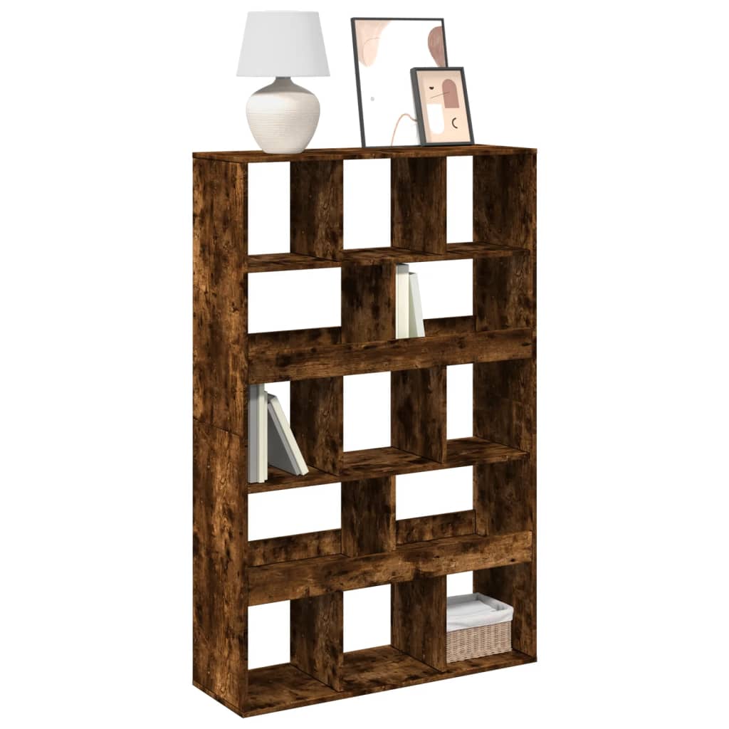 Bibliothèque chêne fumé 100x33x156,5 cm bois d'ingénierie - XIOS