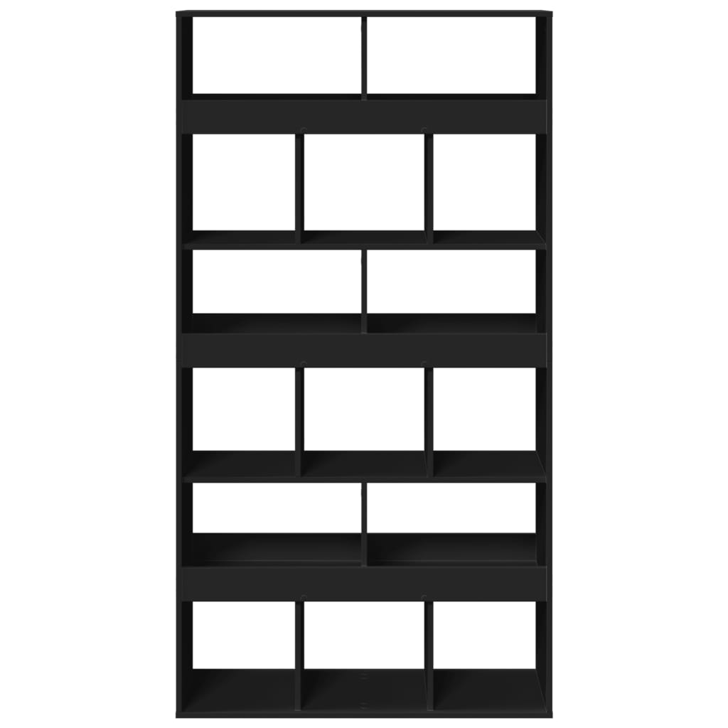 Bibliothèque noir 100x33x187,5 cm bois d'ingénierie - XIOS