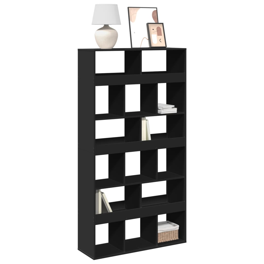 Bibliothèque noir 100x33x187,5 cm bois d'ingénierie - XIOS