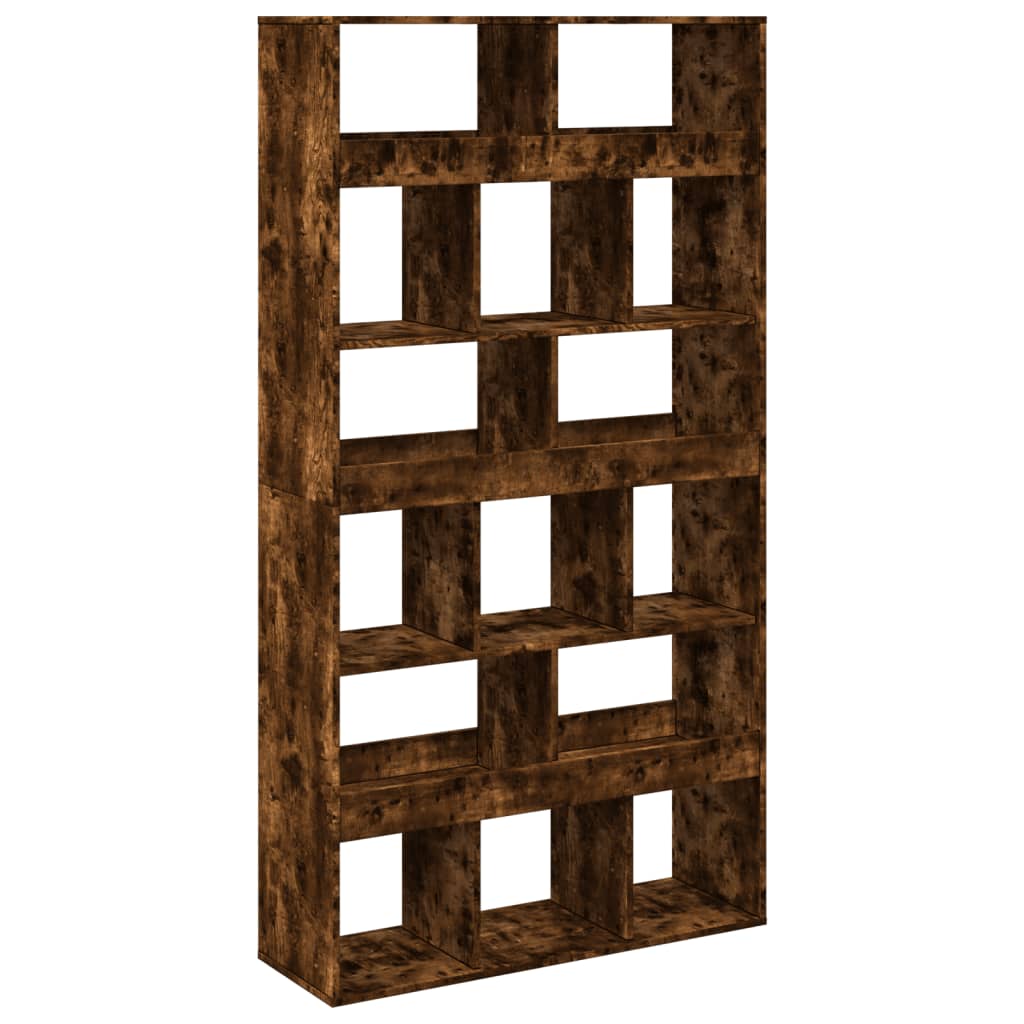 Bibliothèque chêne fumé 100x33x187,5 cm bois d'ingénierie - XIOS