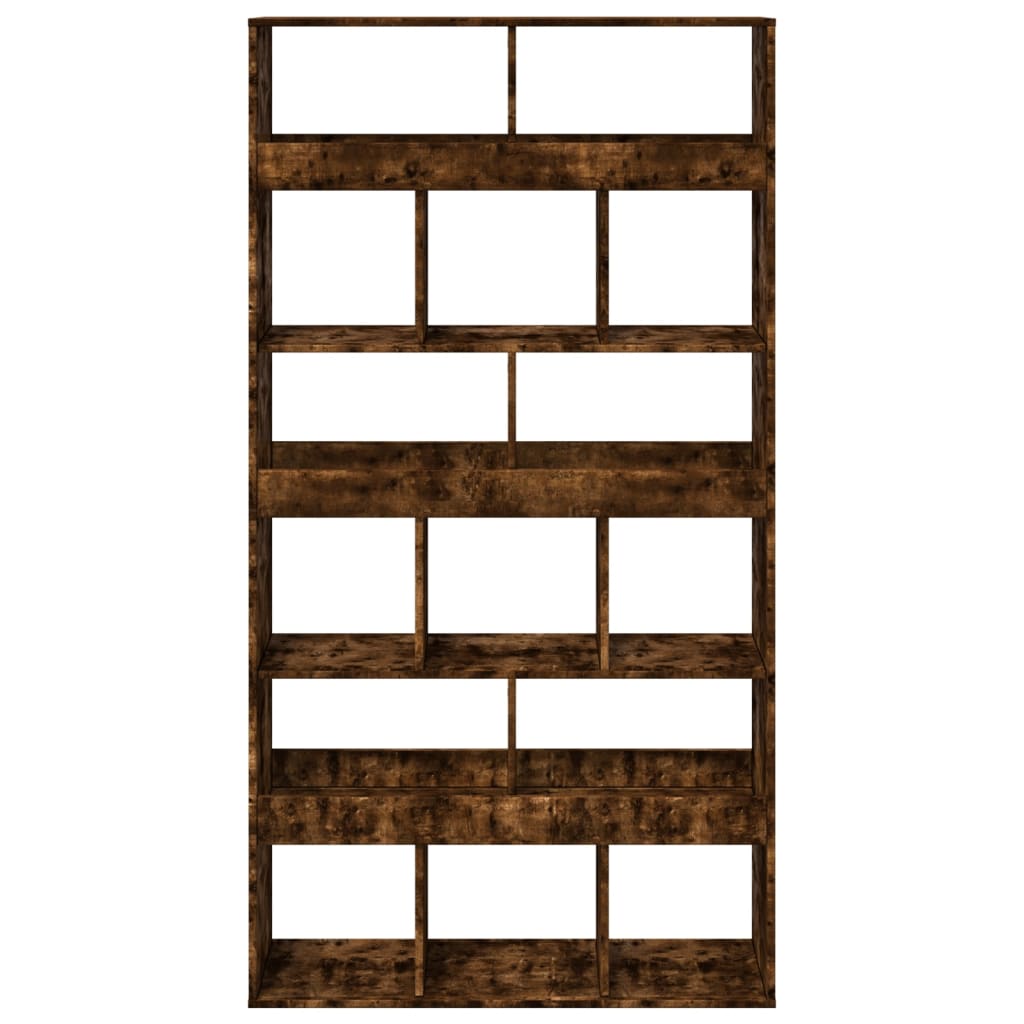 Bibliothèque chêne fumé 100x33x187,5 cm bois d'ingénierie - XIOS