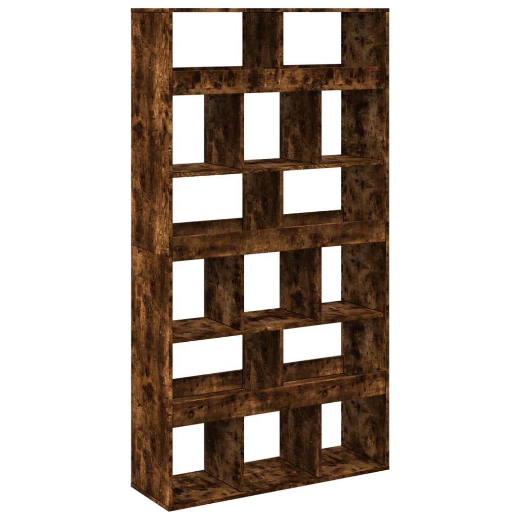 Bibliothèque chêne fumé 100x33x187,5 cm bois d'ingénierie - XIOS