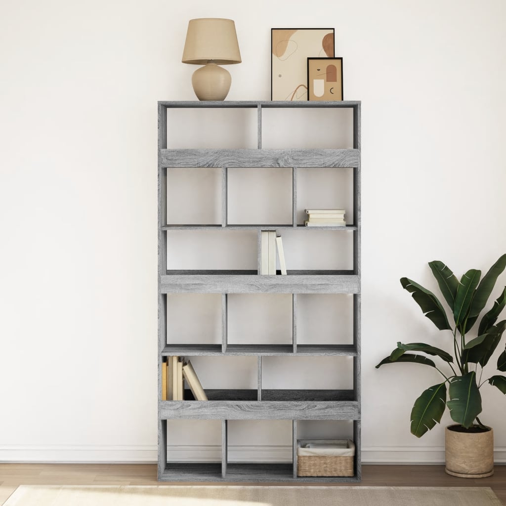 Bibliothèque sonoma gris 100x33x187,5 cm bois d'ingénierie - XIOS