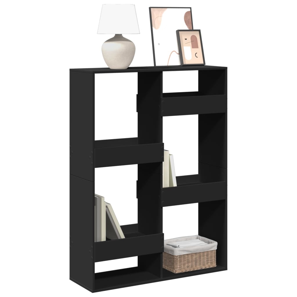 Bibliothèque noir 100x33x135 cm bois d'ingénierie - XIOS