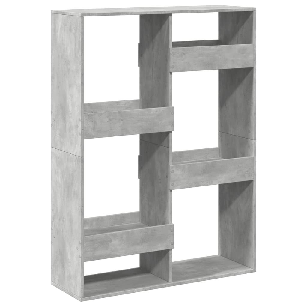 Bibliothèque gris béton 100x33x135 cm bois d'ingénierie - XIOS