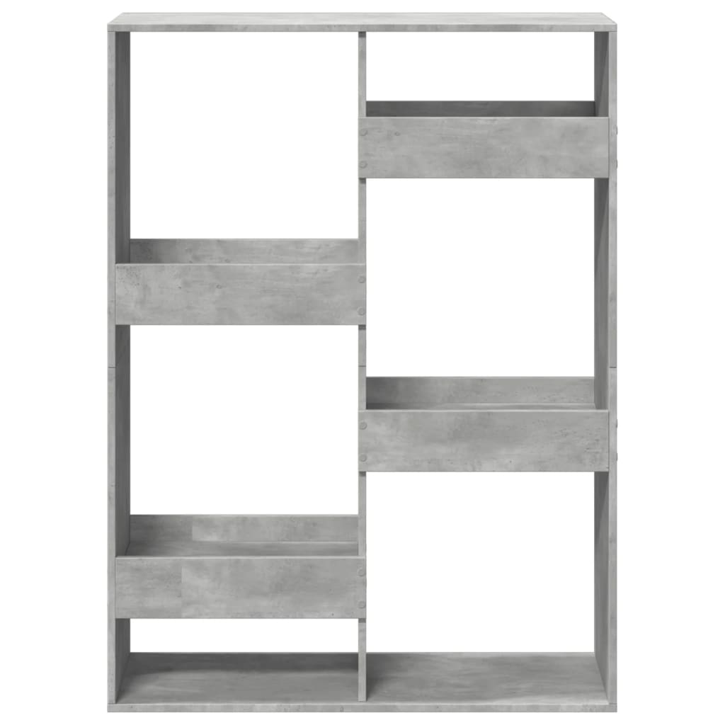 Bibliothèque gris béton 100x33x135 cm bois d'ingénierie - XIOS