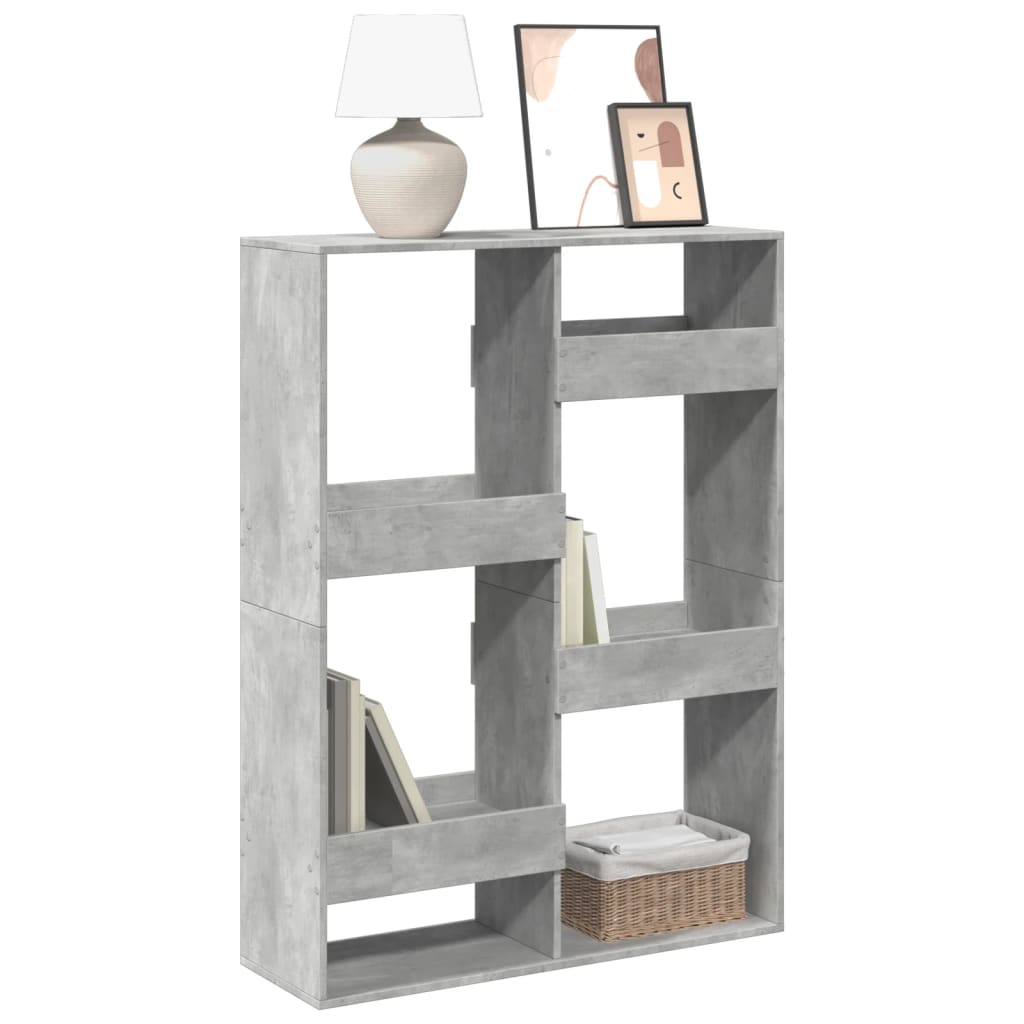 Bibliothèque gris béton 100x33x135 cm bois d'ingénierie - XIOS