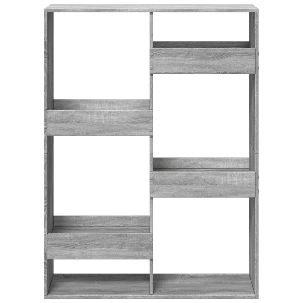 Bibliothèque sonoma gris 100x33x135 cm bois d'ingénierie - XIOS