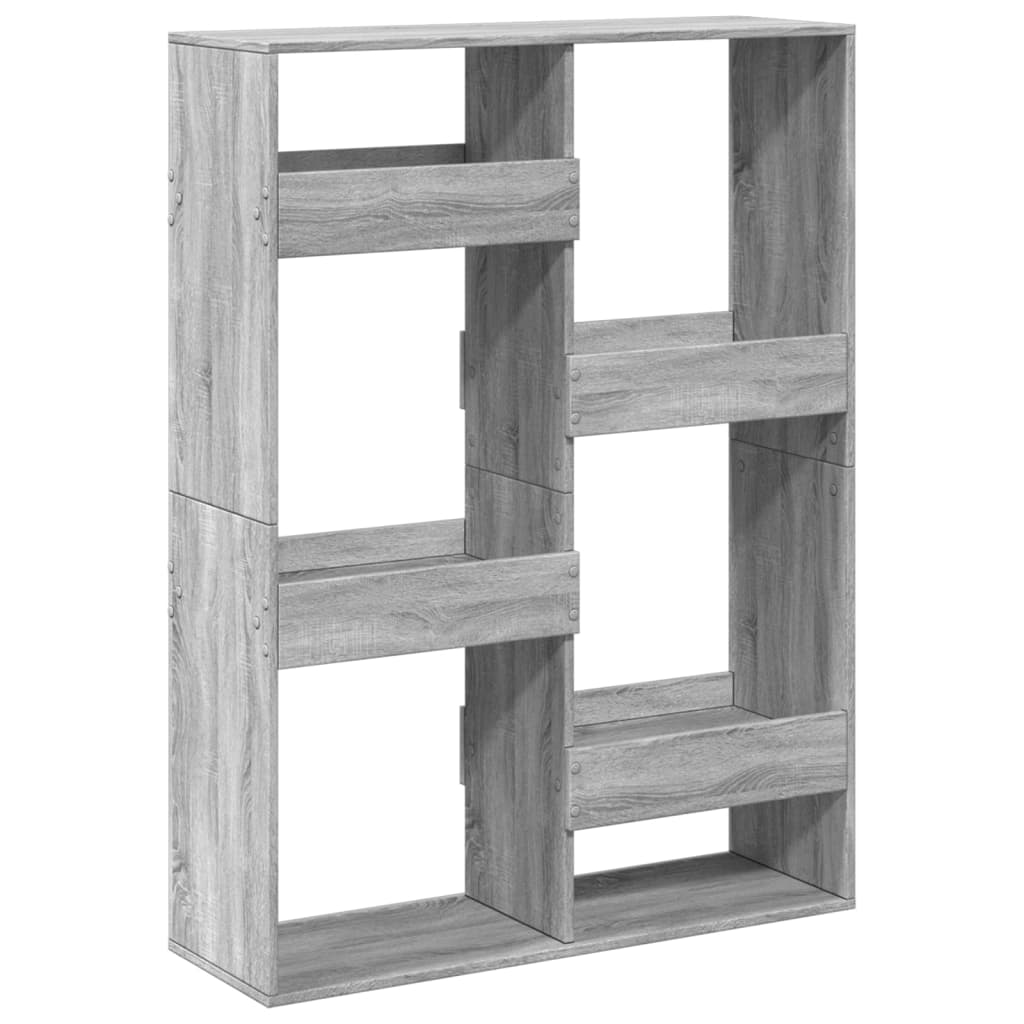 Bibliothèque sonoma gris 100x33x135 cm bois d'ingénierie - XIOS
