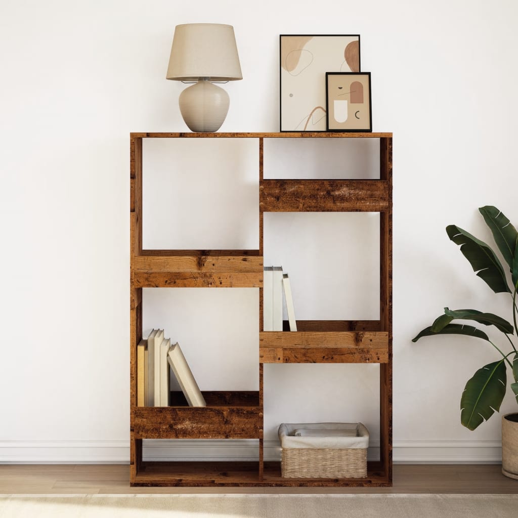 Bibliothèque vieux bois 100x33x135 cm bois d'ingénierie - XIOS