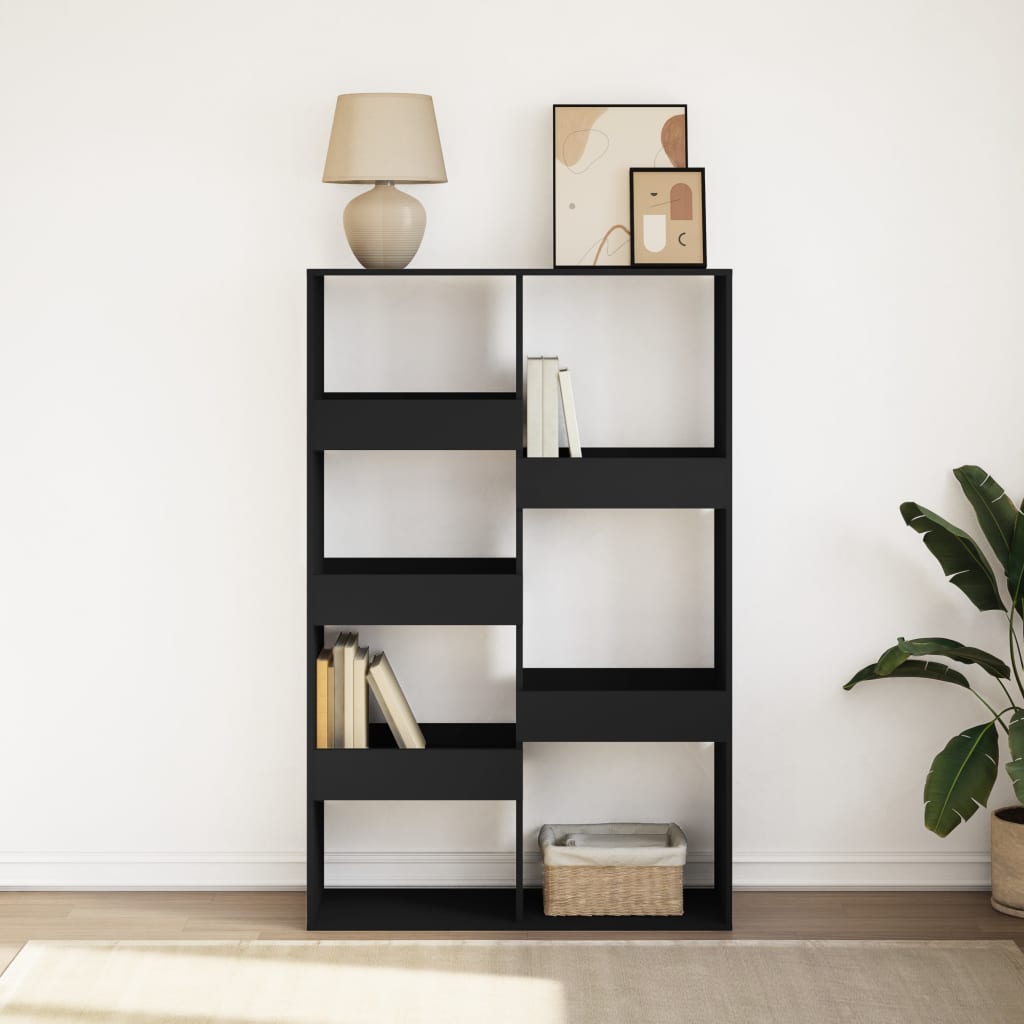 Bibliothèque noir 100x33x155,5 cm bois d'ingénierie - XIOS