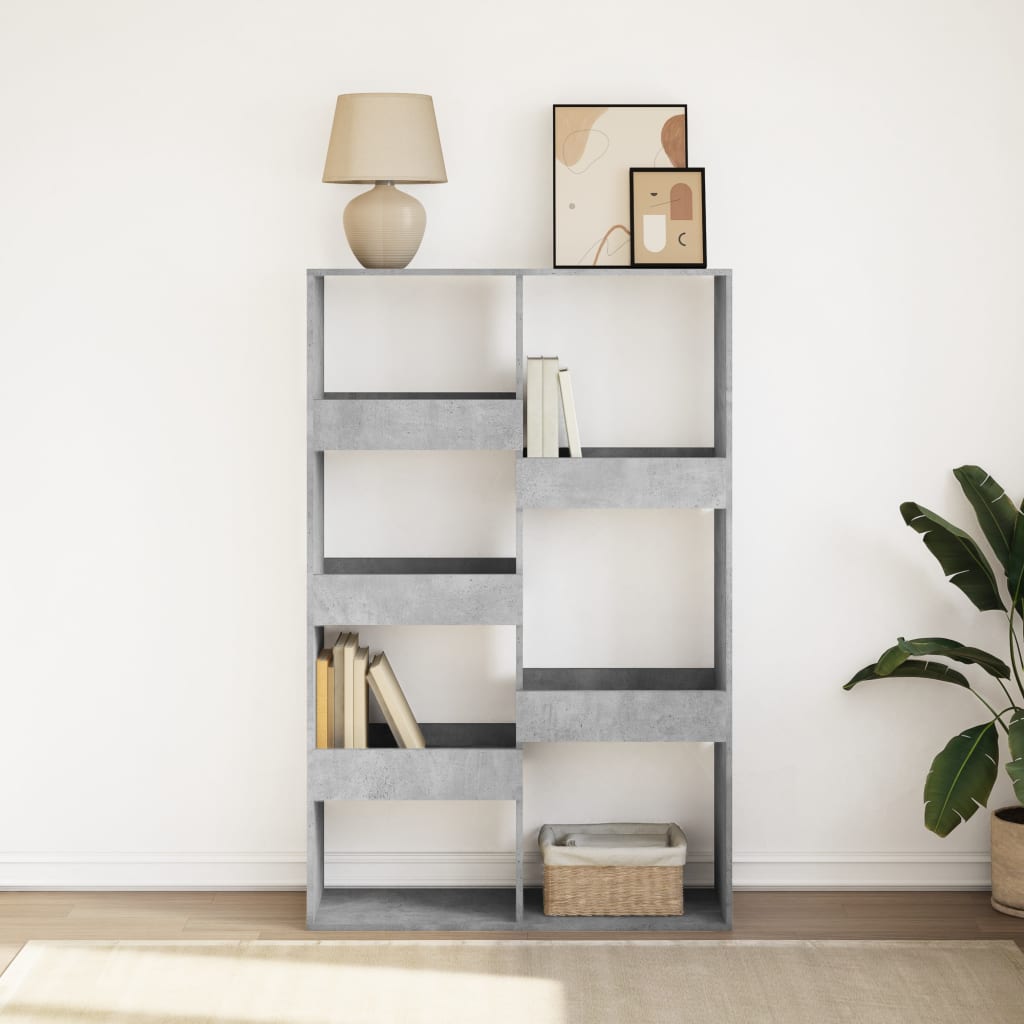Bibliothèque gris béton 100x33x155,5 cm bois d'ingénierie - XIOS