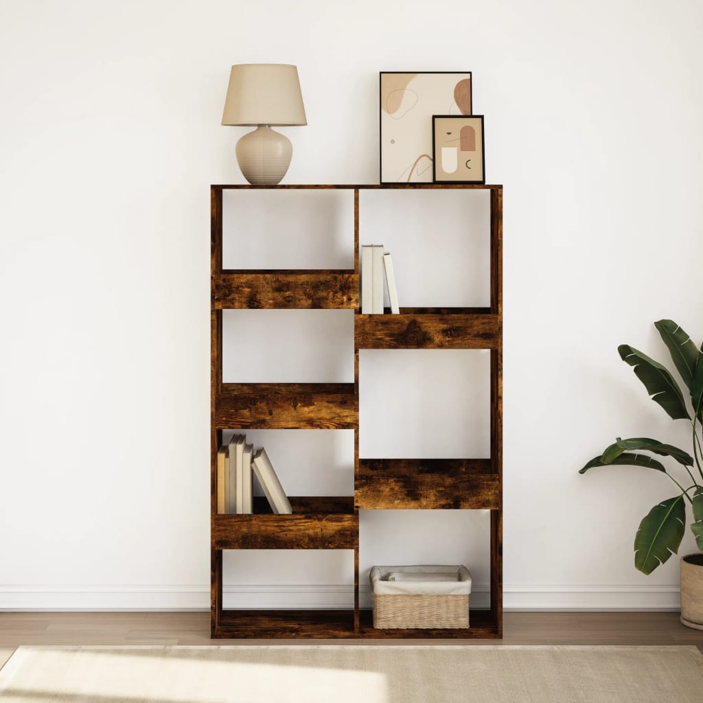 Bibliothèque chêne fumé 100x33x155,5 cm bois d'ingénierie - XIOS
