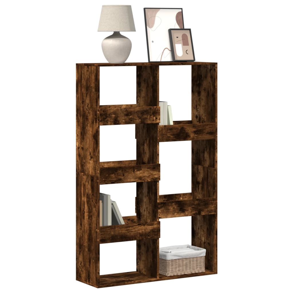 Bibliothèque chêne fumé 100x33x155,5 cm bois d'ingénierie - XIOS
