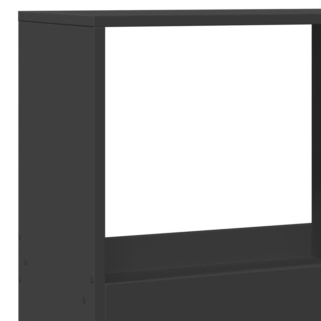 Bibliothèque noir 100x33x175 cm bois d'ingénierie - XIOS