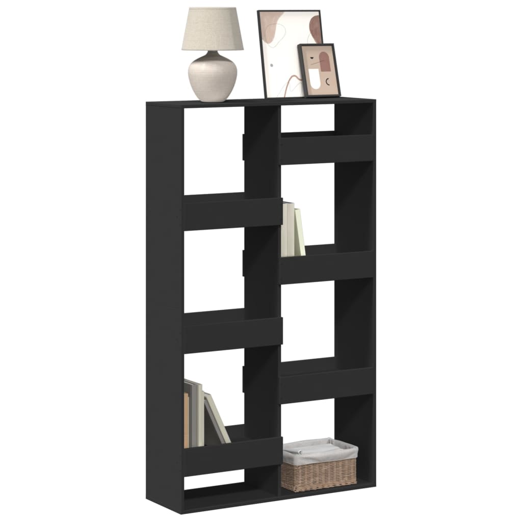 Bibliothèque noir 100x33x175 cm bois d'ingénierie - XIOS