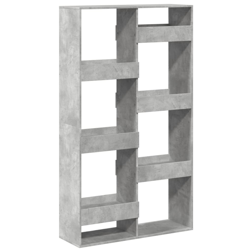 Bibliothèque gris béton 100x33x175 cm bois d'ingénierie - XIOS