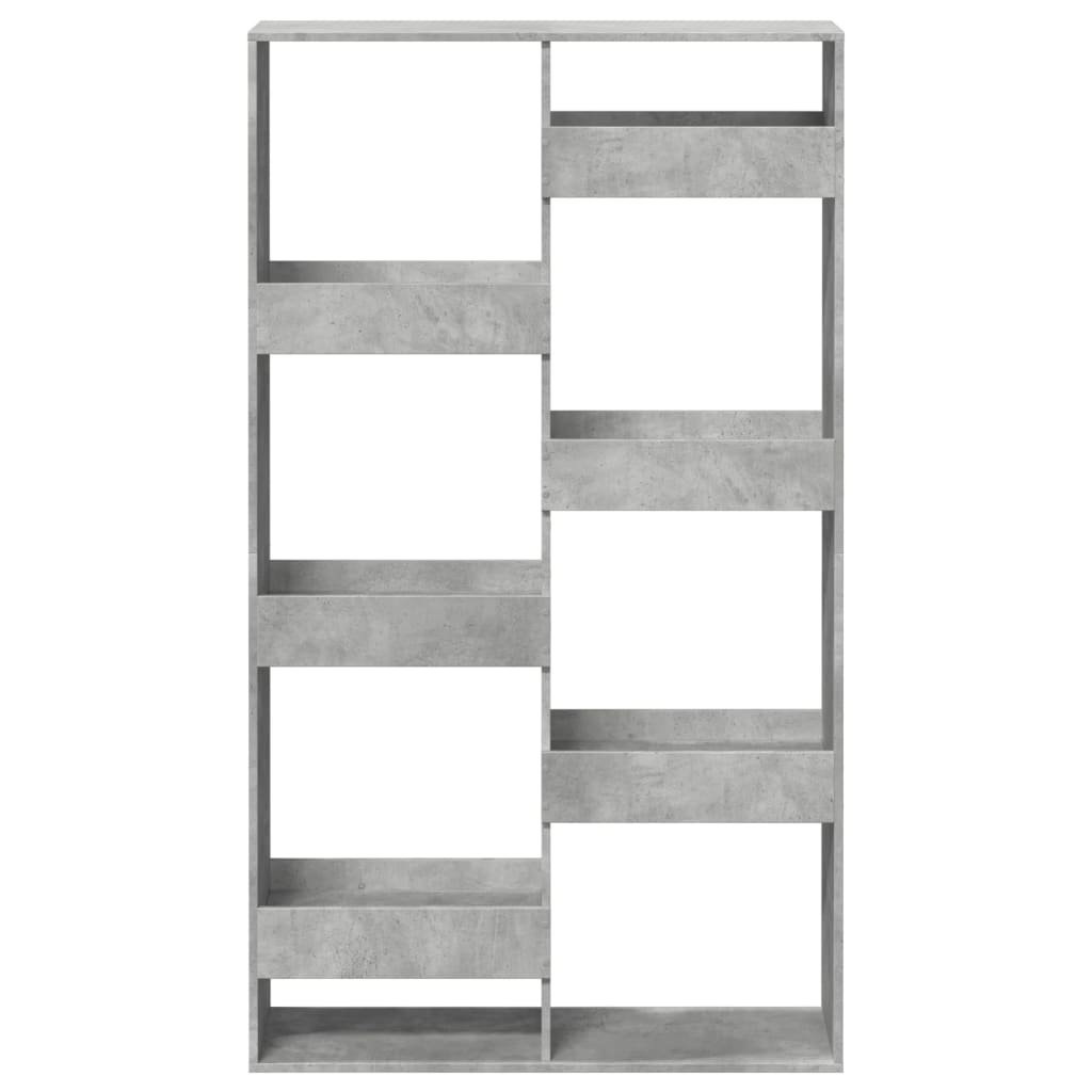 Bibliothèque gris béton 100x33x175 cm bois d'ingénierie - XIOS