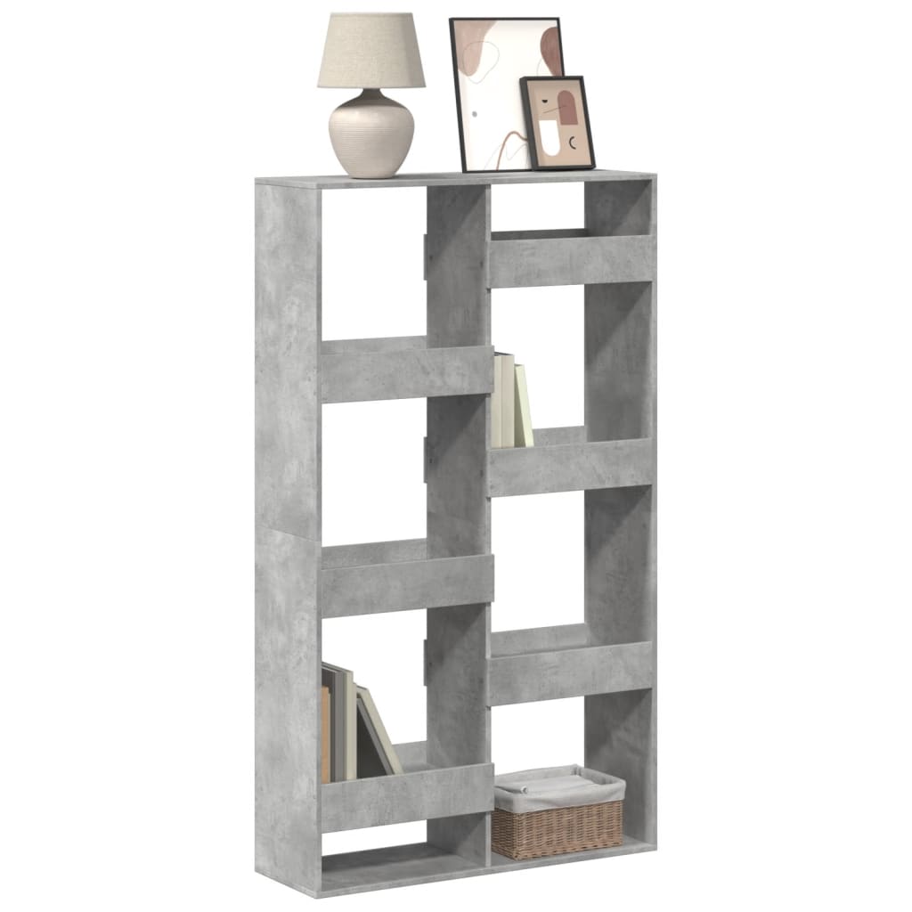 Bibliothèque gris béton 100x33x175 cm bois d'ingénierie - XIOS