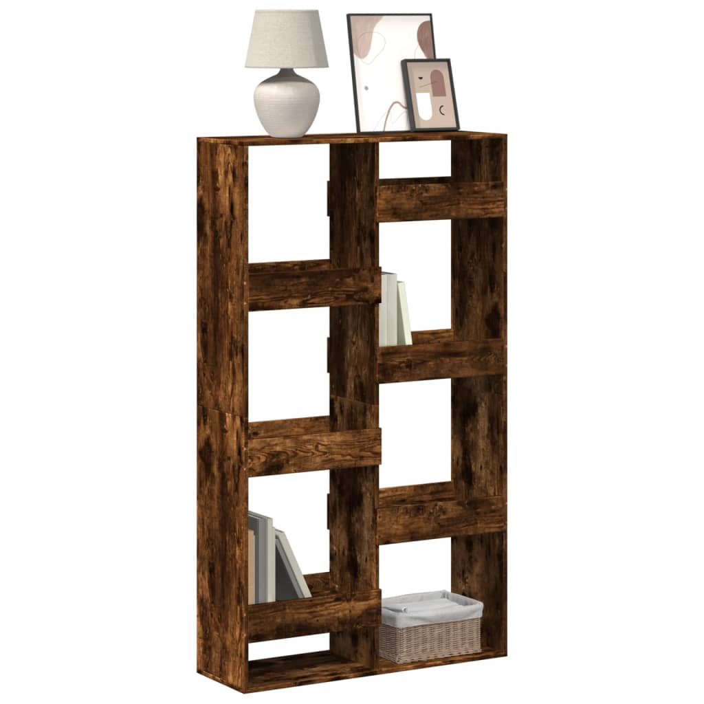 Bibliothèque chêne fumé 100x33x175 cm bois d'ingénierie - XIOS