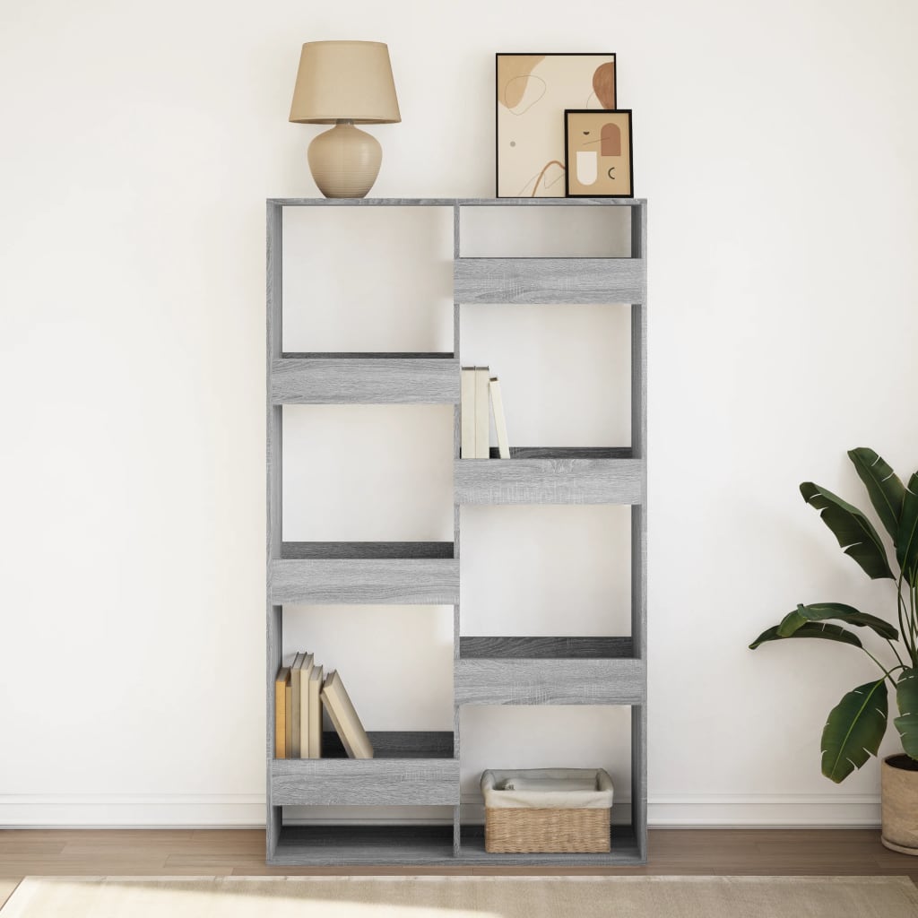 Bibliothèque sonoma gris 100x33x175 cm bois d'ingénierie - XIOS