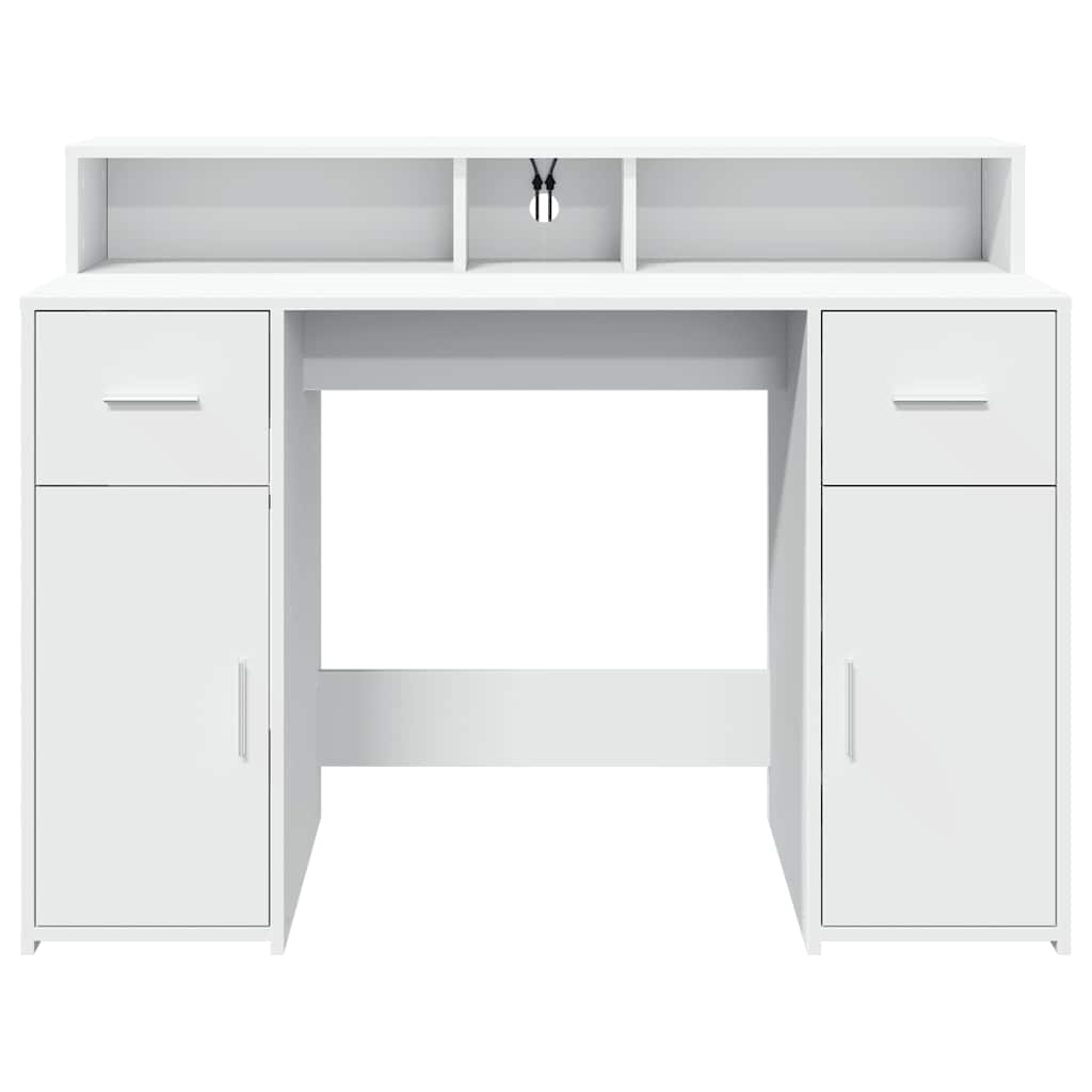 Bureau avec lumières LED blanc 120x55x91 cm bois d'ingénierie - XIOS