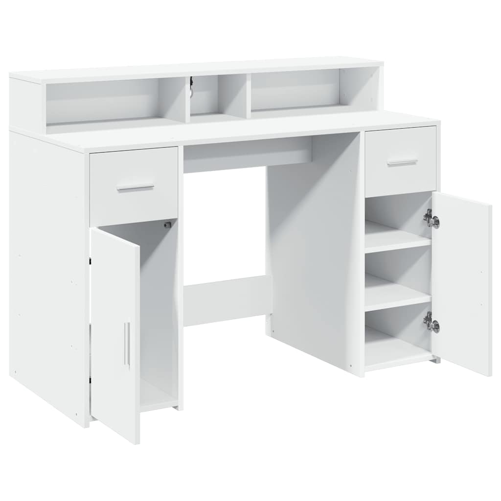 Bureau avec lumières LED blanc 120x55x91 cm bois d'ingénierie - XIOS