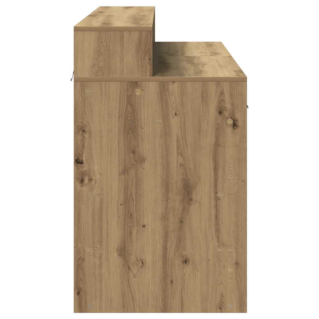 Bureau avec lumières LED chêne artisanal bois d'ingénierie - XIOS