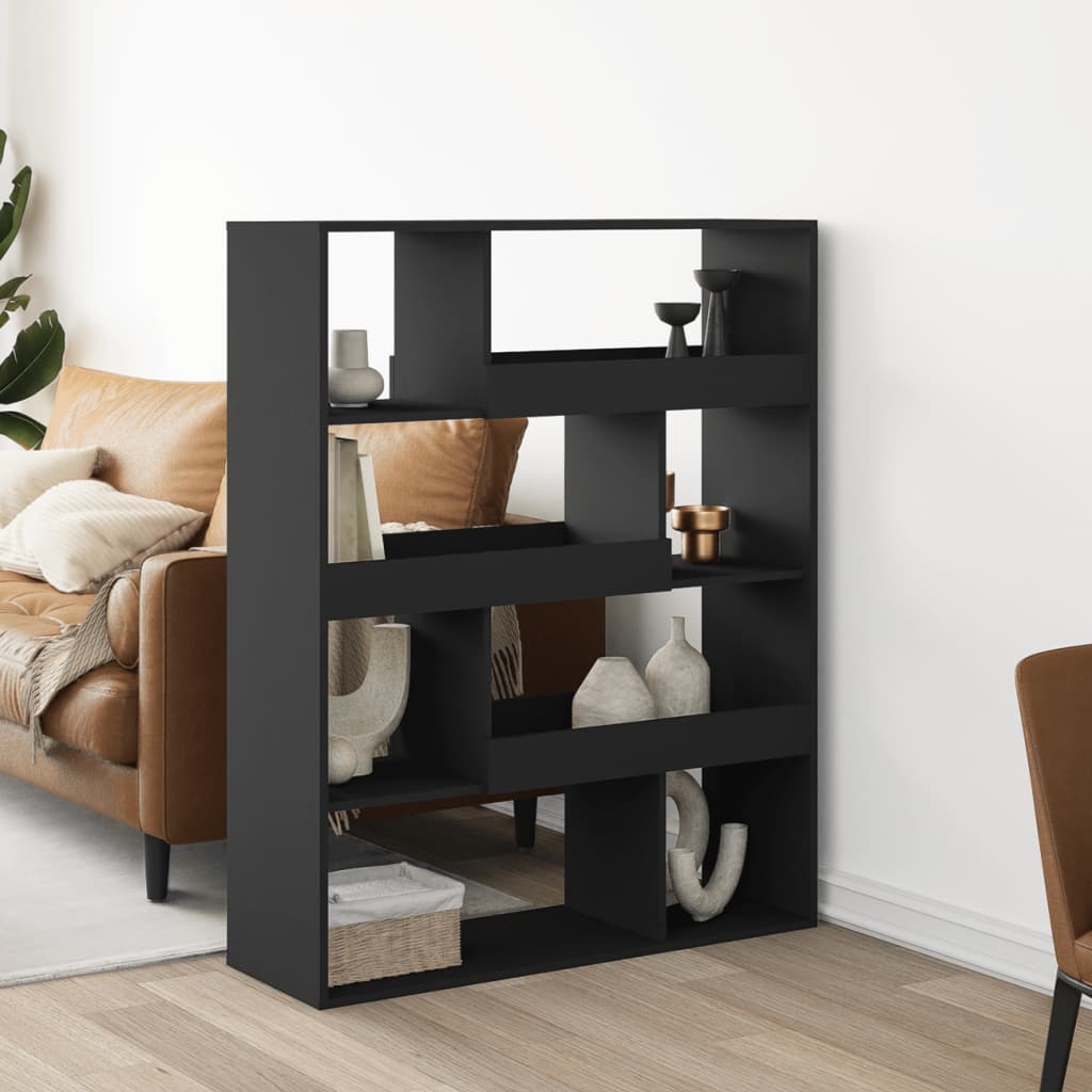 Cloison de séparation noir 100x33x125,5 cm bois d'ingénierie - XIOS
