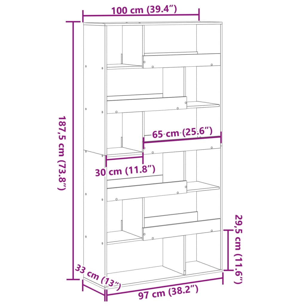 Cloison de séparation gris béton bois d'ingénierie - XIOS