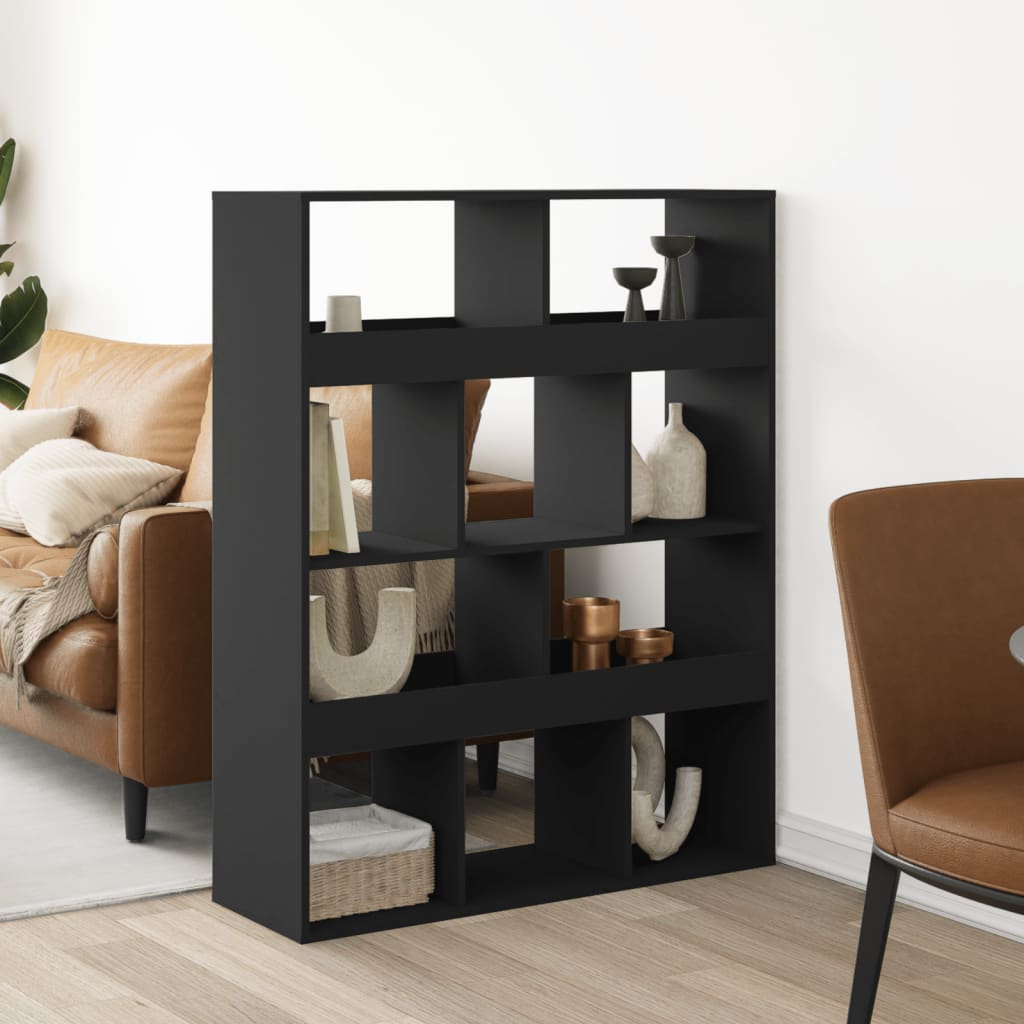 Cloison de séparation noir 100x33x125,5 cm bois d'ingénierie - XIOS