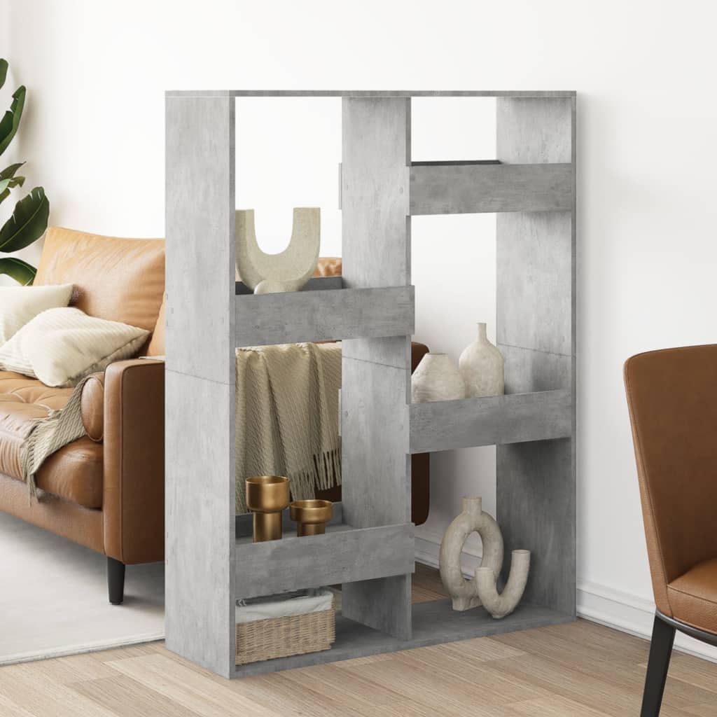 Cloison de séparation gris béton 100x33x135cm bois d'ingénierie - XIOS