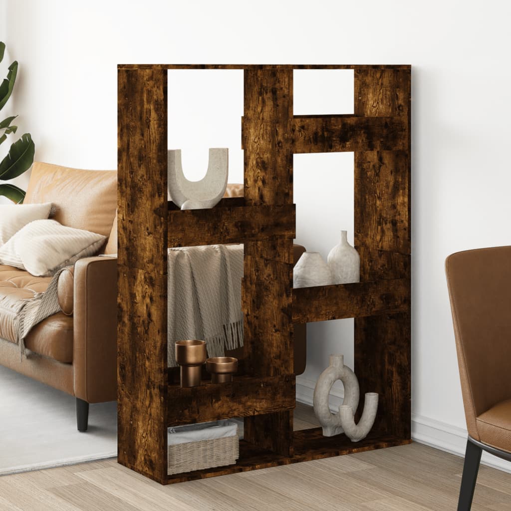 Cloison de séparation chêne fumé100x33x135 cm bois d'ingénierie - XIOS