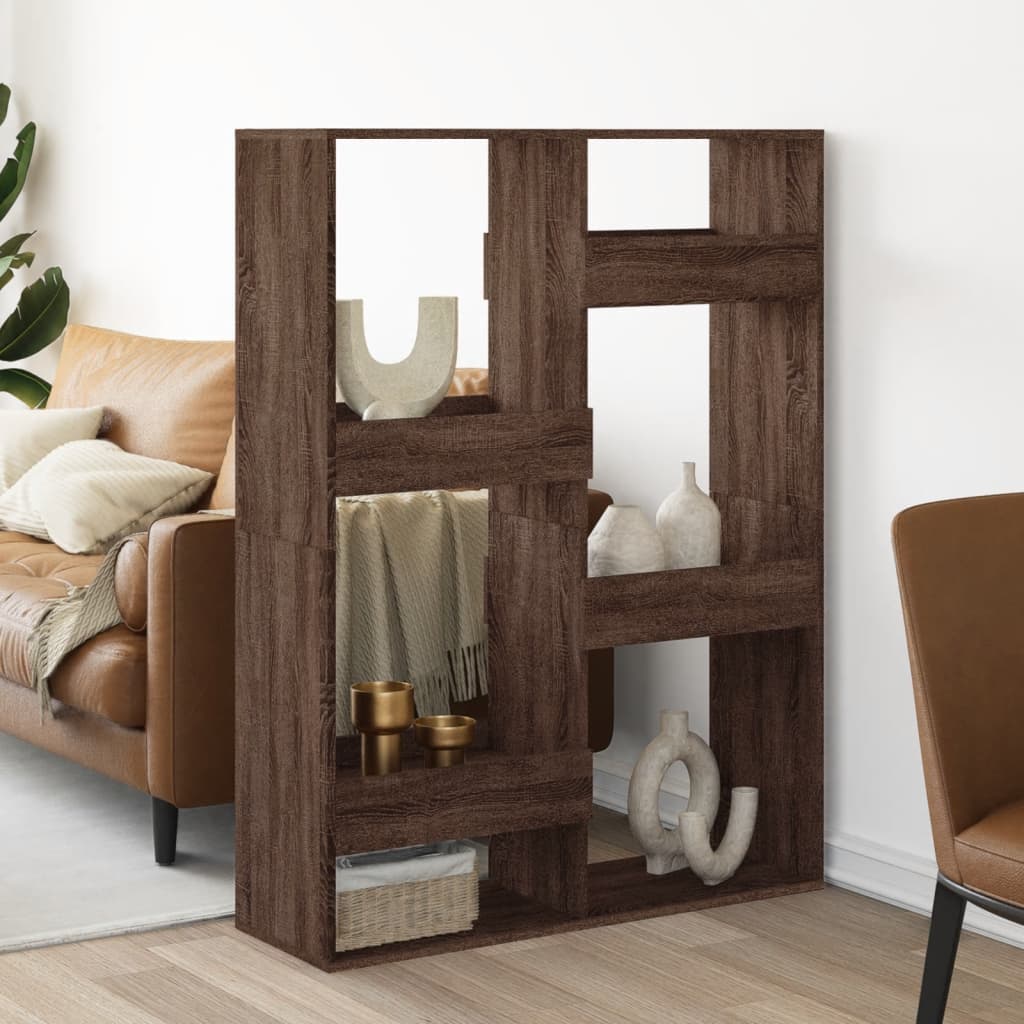 Cloison de séparation chêne marron 100x33x135cm bois ingénierie - XIOS