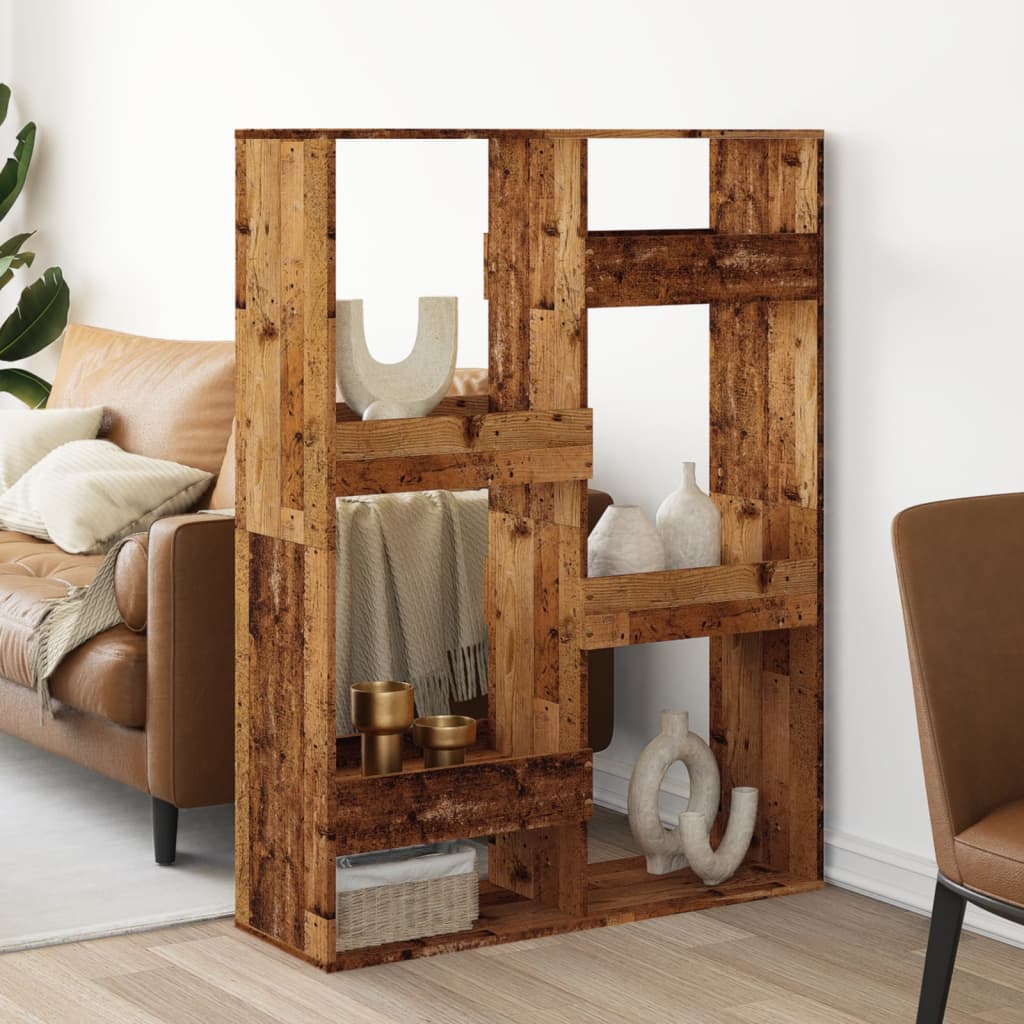 Cloison de séparation vieux bois 100x33x135cm bois d'ingénierie - XIOS