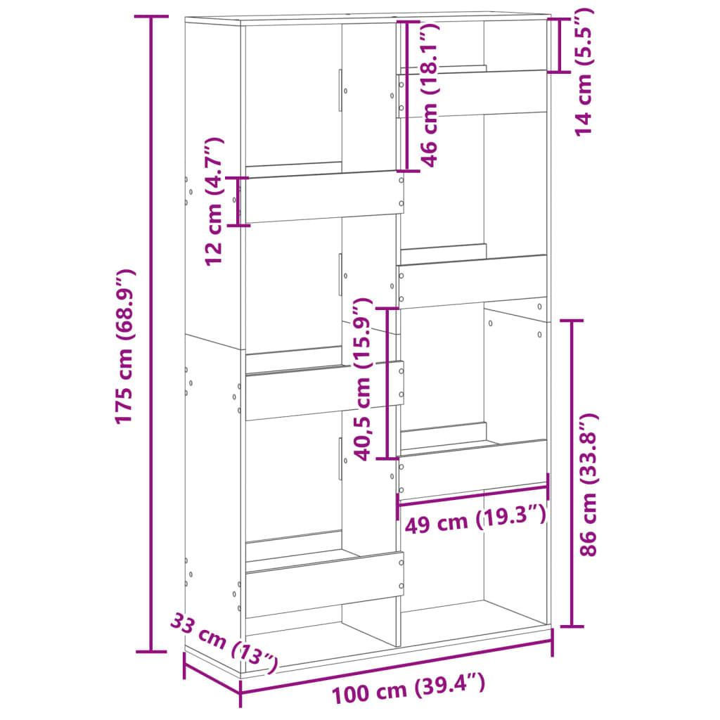 Cloison de séparation blanc 100x33x175 cm bois d'ingénierie - XIOS
