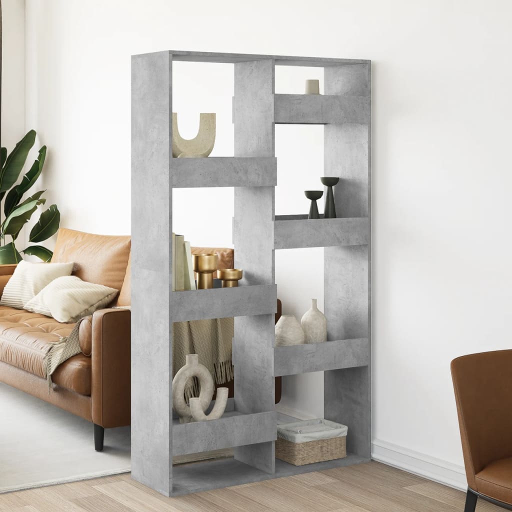 Cloison de séparation gris béton 100x33x175cm bois d'ingénierie - XIOS