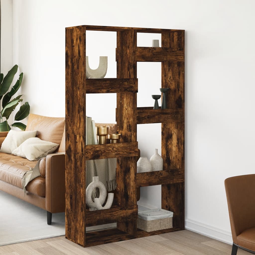 Cloison de séparation chêne fumé100x33x175 cm bois d'ingénierie - XIOS