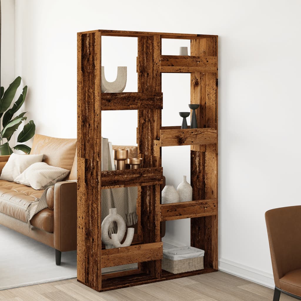 Cloison de séparation vieux bois 100x33x175cm bois d'ingénierie - XIOS
