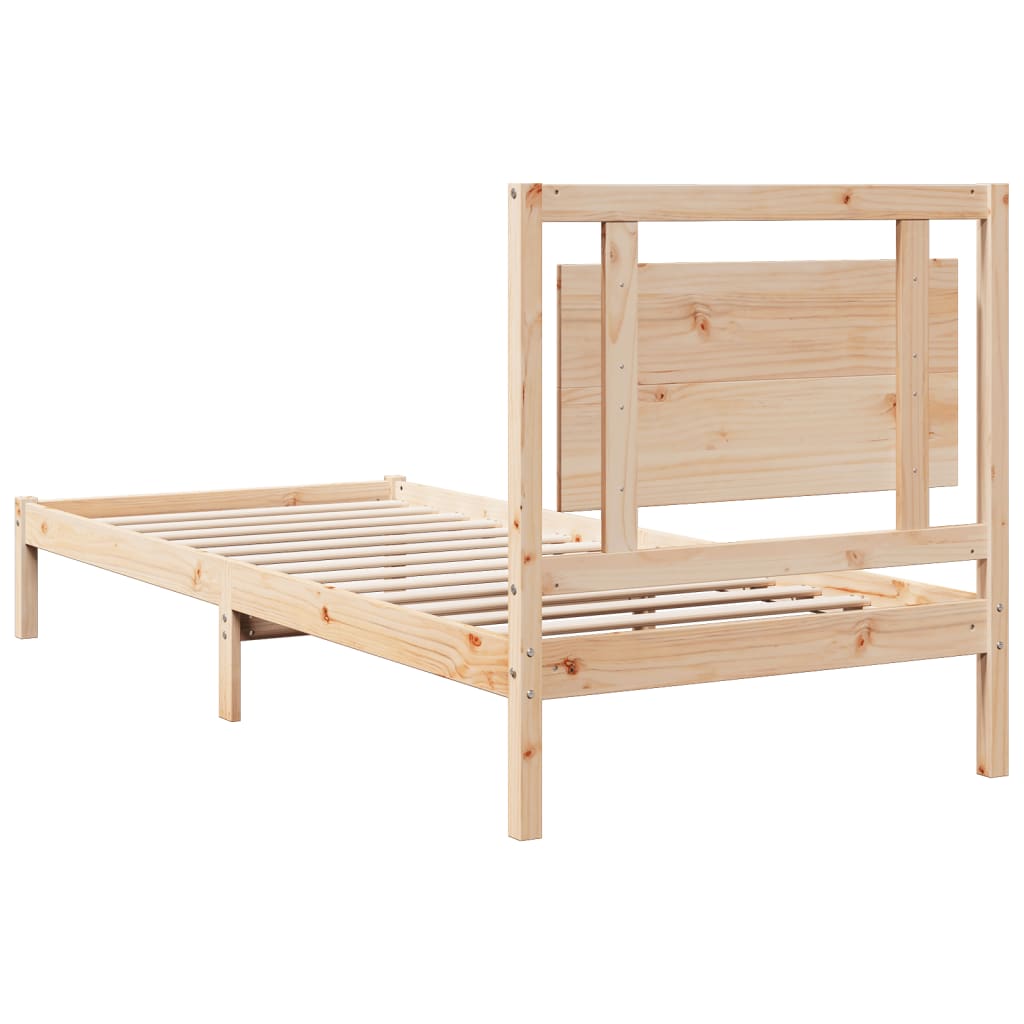 Cadre de lit extra long sans matelas 100x210 cm bois massif - XIOS