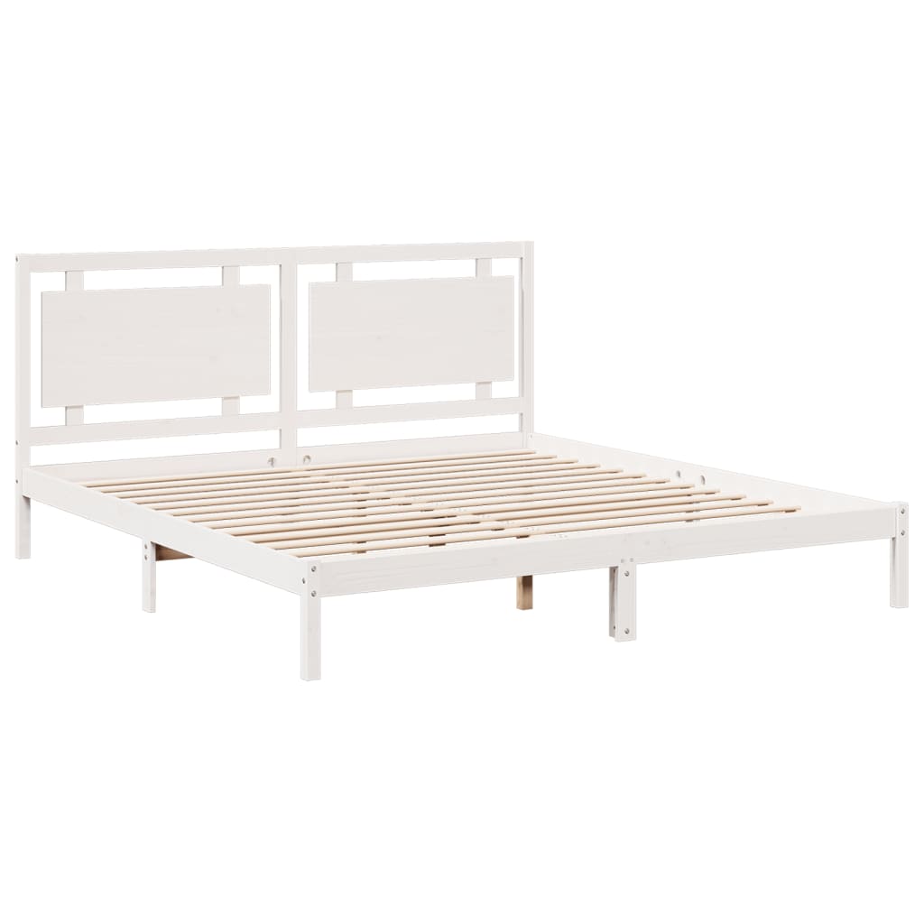 Cadre de lit extra long sans matelas 200x210 cm bois massif - XIOS
