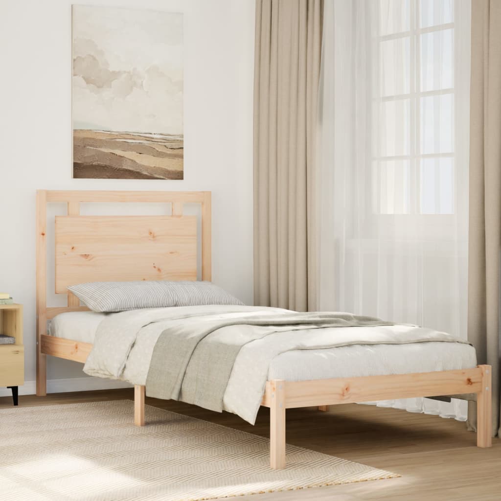 Cadre de lit extra long sans matelas 100x220 cm bois massif - XIOS